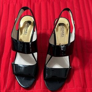 Michael Kors Black Patent Slingback Heels